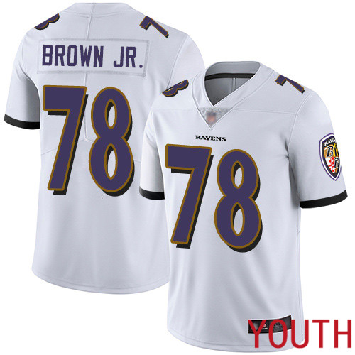 Baltimore Ravens Limited White Youth Orlando Brown Jr. Road Jersey NFL Football #78 Vapor Untouchable